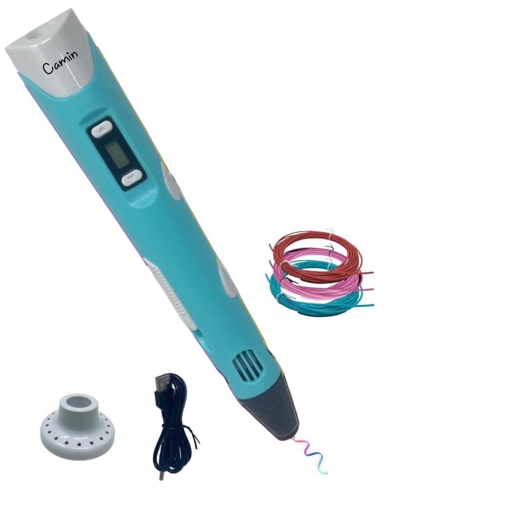 Promo 3D Pen for Kids | 3D Pen with USB & 12 PLA 3 mtr (Blue)-picture-23