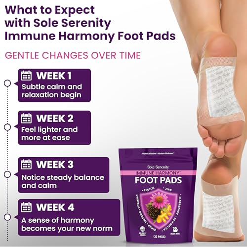 Image of Sole Serenity Foot Pads with Vitamin C, Elderberry, Echinacea, Ginger & Zinc for Men and Women (20 Pads)