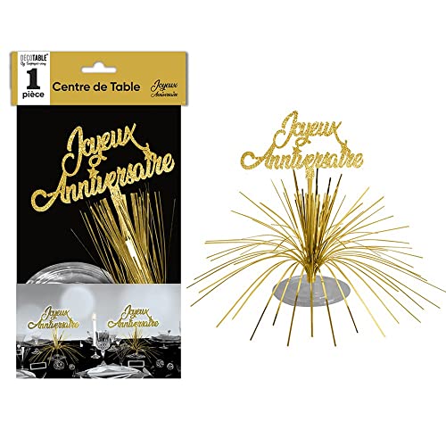 SV SURPRISEZ-VOUS - Centre DE Table Joyeux Anniversaire Or