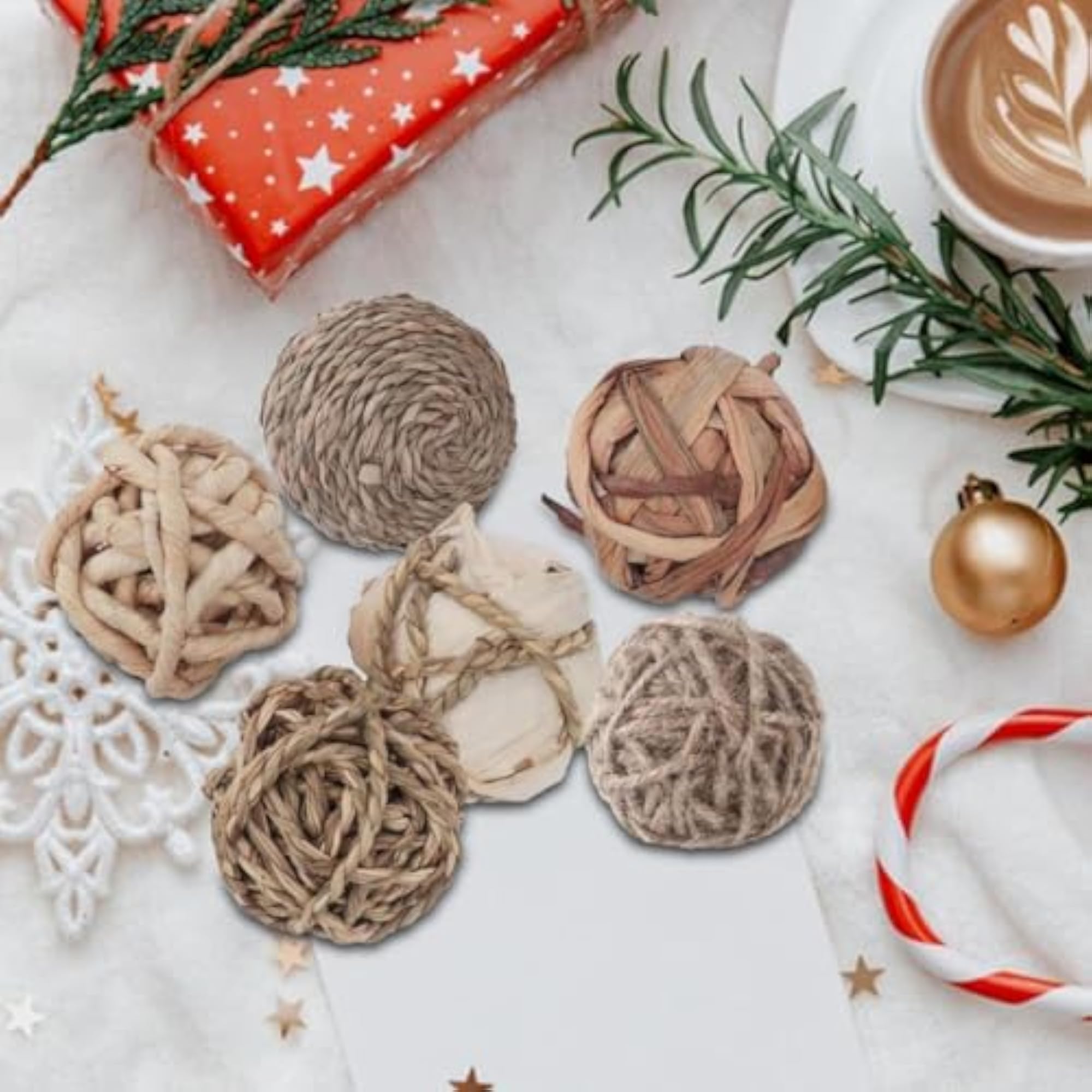 6Pcs Decorative Rattan Balls for Wedding Party Decor