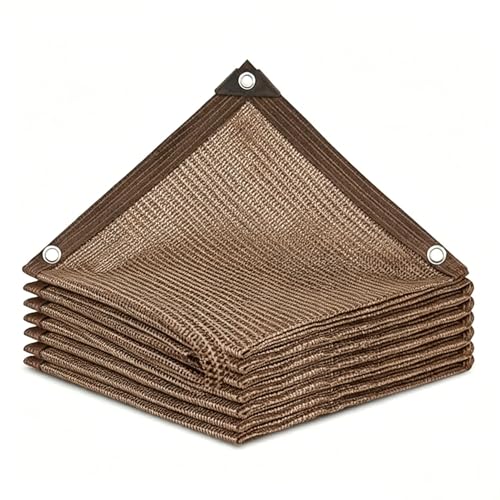 Filet d'ombrage 390x460 cm marron perméable et résistant pour pergola