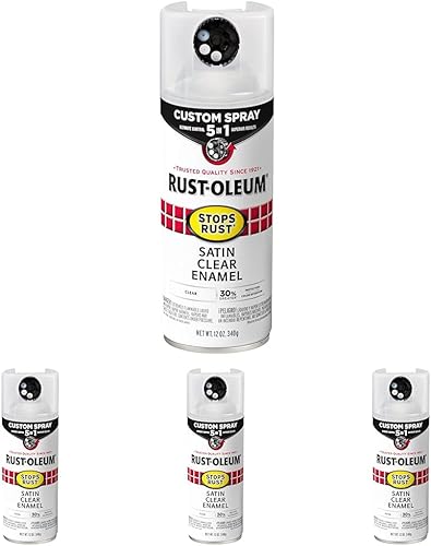 Vista 305 de Rust-Oleum 376885 Pintura en aerosol 5 en 1 personalizada para prevención del óxido, 12 onzas, transparente brillante