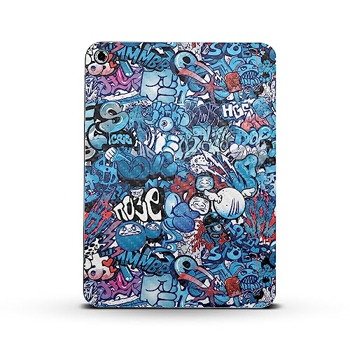 Image of MightySkins Carbon Fiber Skin Compatible with Apple iPad 10.9 inch 10th Gen (2022) Full Wrap Kit - Blue Meanies | Protective, Durable Textured Carbon Fiber Finish | Easy to Apply | Made in The USA