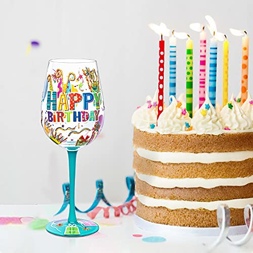 Nymphfable Z10011 Hand-Painted Wine Glass Happy Birthday Artisan Painted 15Oz Personalised Gift thumb #7