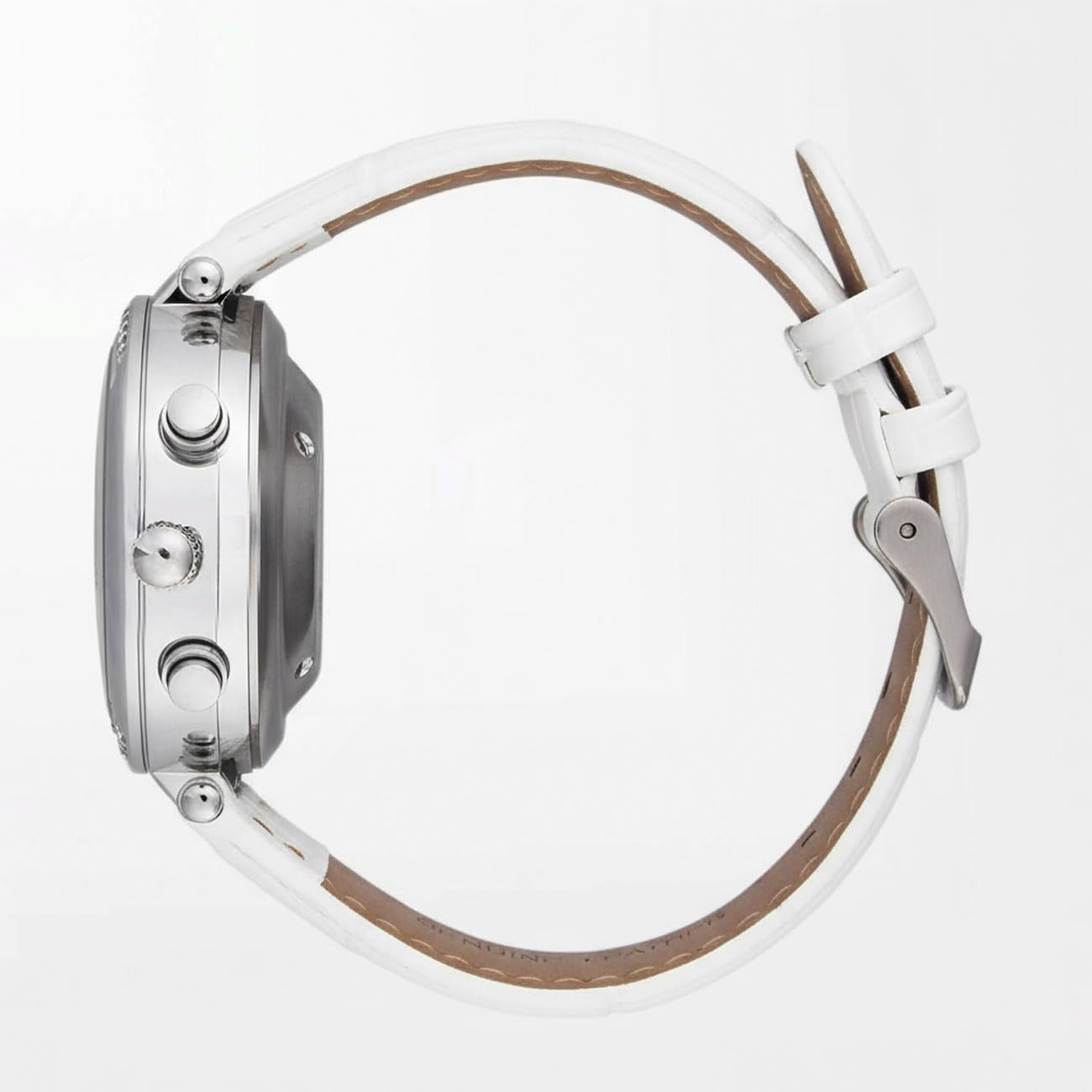 Reloj Parlante para Mujer con Voz Francesa Femenina, Hora y Fecha Parlantes Reloj de Cuarzo Correa de Cuero para Personas con Discapacidad Visual, Seniors, Blanco