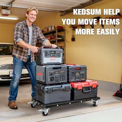 KEDSUM 2200LBS Furniture Dolly with Panel, Heavy Duty Appliance Dolly with 100% Thicken Steel Frame, Flat Movers with Brake System, All Terrain Used for Moving, Warehouse, 31 in. x 17 in. by KEDSUM - Image 6