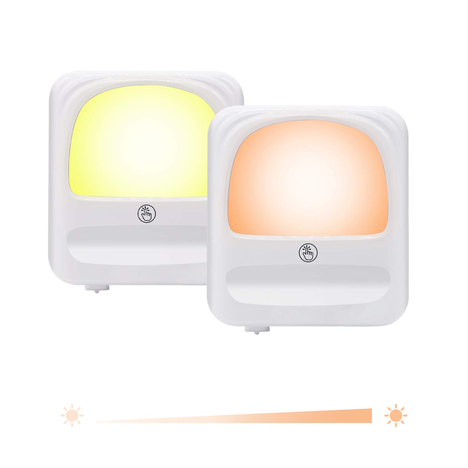 Night Light Plug in Wall - Touch Dimmable RGB Colour Changing Adjustable Brightness LED Night Lights for Kids, onehous Automatic Dusk to Dawn Photocell Sensor Warm White Night Lights for Babys Nursery