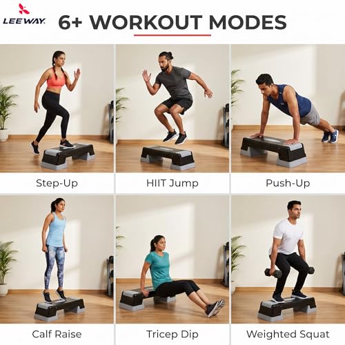 Image of Leeway Stepper for Exercise at Home | 2-Level Adjustable Aerobic Step Platform | Non-Slip Step Board for Cardio | Mini Gym Stepper for Weight & Fitness Workout Cardio | Gym Stool