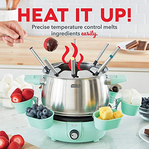 image for Dash Deluxe Fondue Maker - For Broth, Cheese & Chocolate - Comes with 