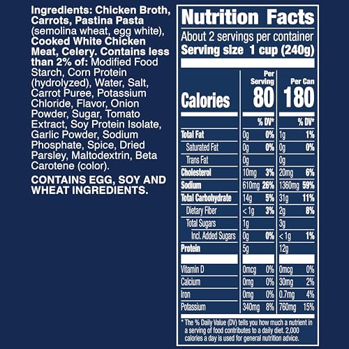 Image of Progresso Traditional, Chicken with Vegetables & Pastina Pasta Canned Soup, 19 oz. | White Meat Chicken, Pearl Pasta & Carrots, No Artificial Flavors or Colors, Ready to Serve