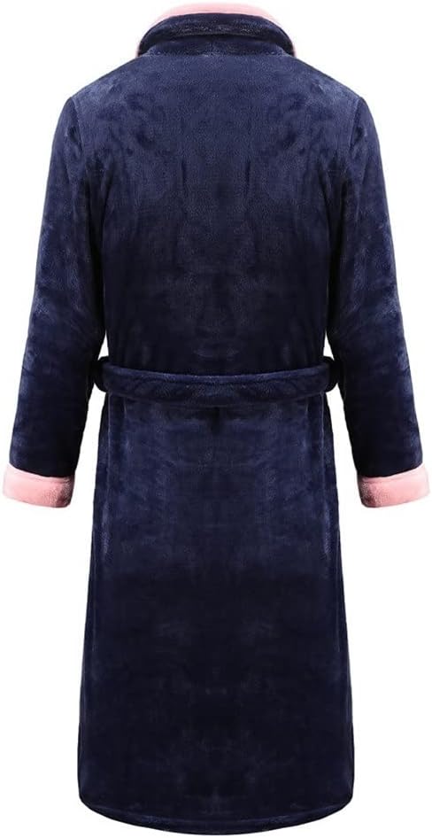 Men's pajamas winter coral fleece robe home clothes thickened bathrobe belt pocket