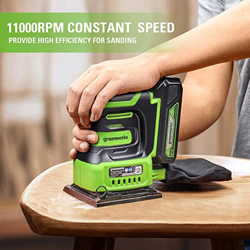 Greenworks 24V Cordless 1/4 Quarter Sheet Sander