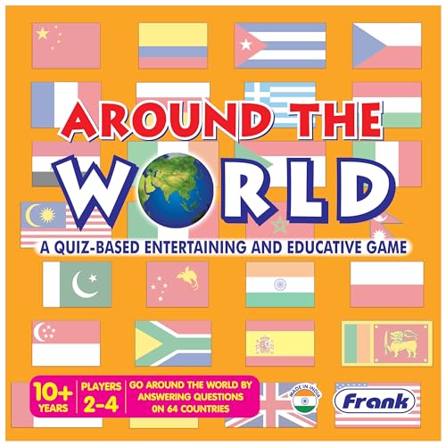 Image of Frank Around The World Board Game for Kids 10+ Years & Adults | Fun & Educational Brain Booster Family Game | Unmatched Quality Geography Game for Focus & Memory | Explore World Countries & Flags