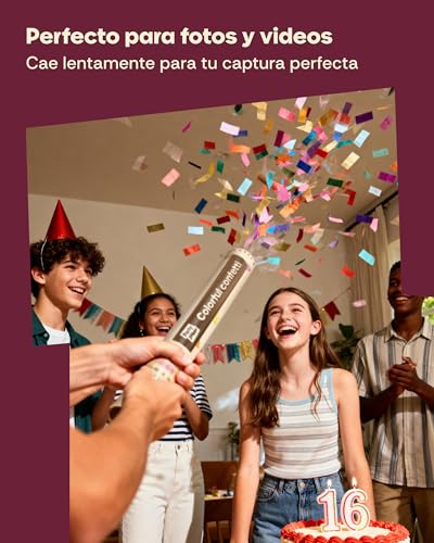 Miniatura 7 de Partyjoker 10 Cañones De Confeti Multicolor - Fáciles Y Seguros De Usar - Chorro De Confeti De 5 A 8 Metros - Para Interiores Y Exteriores