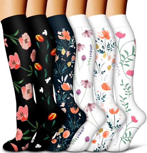 Image of COOLOVER Copper Compression Socks for Women and Men(6 Pairs)-Best Support for Running, Athletic, Travel