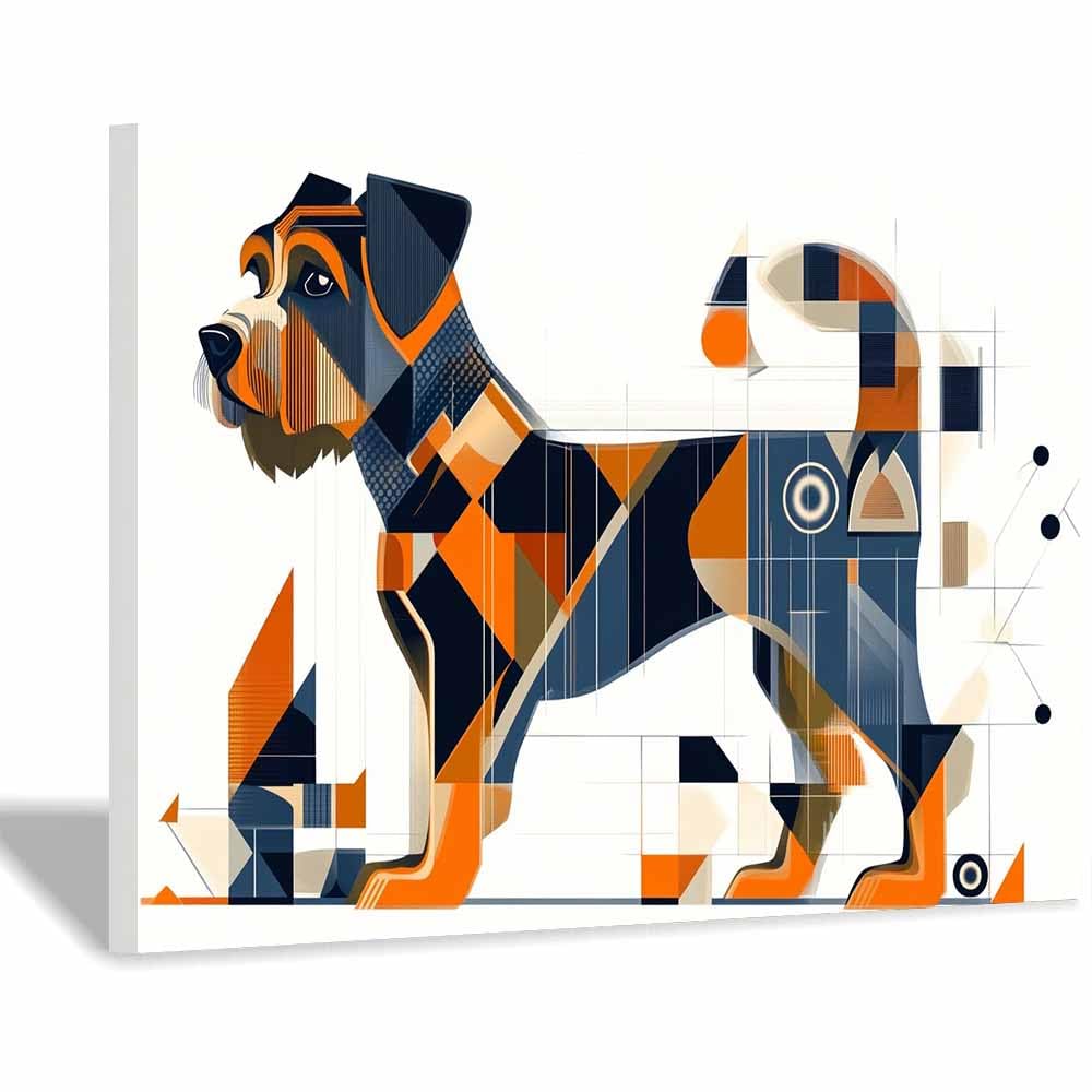 JOSUE Animals Wall Art Canvas Prints Geometric Tree Abstract Pictures for Living Room Home Wall Decoration(Orange 118)-70x100cm Framed