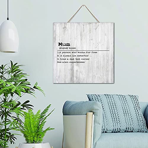 Panneau bois personnalisé Mum Noun cadeau mural familial