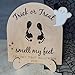Personalized Baby Footprint Halloween Keepsake Board - Trick Or Treat Ghost Sign 2025