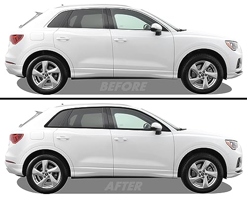 SlickMod Chrome Delete Blackout Vinyl Overlay for 2019-2023 Audi Q3 Window Trim (Gloss Black)