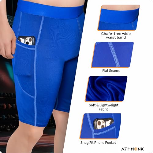 Image of 4-Way Lycra Compression Shorts for Men | Tight Skin Fit, Non Padded | Cycling Running Workout Gym Cricket Football Sports | Tummy Tuck Recovery Muscle Support | Quick Dry Anti-Chafe