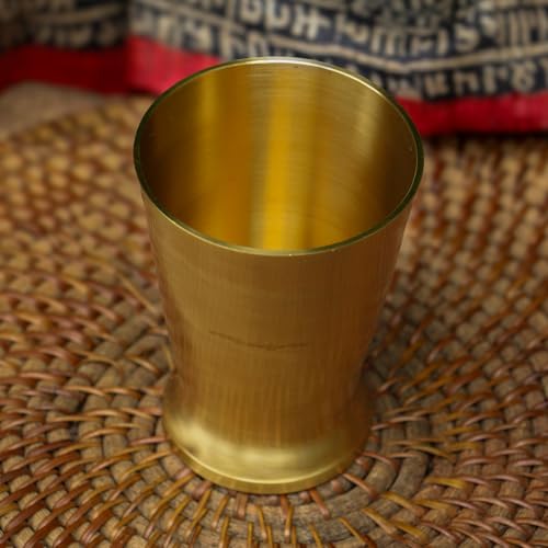 Image of Pure Kansa Antique Drink Glass | Handcrafted Fine Kansa Glass | Perfect for Gifting for KitchenServing Water | 200ml Capacity - (Set of 1) Mini Juice Glass