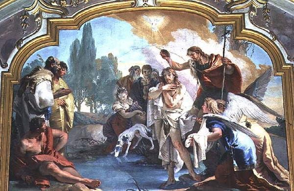 Impression Le Baptême du Christ de Battista peinture sur toile murale premium