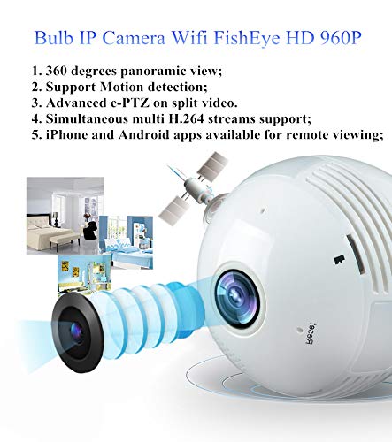 Camera Ip Seguraca Lampada Panoramica Espia Wifi V380 Nf