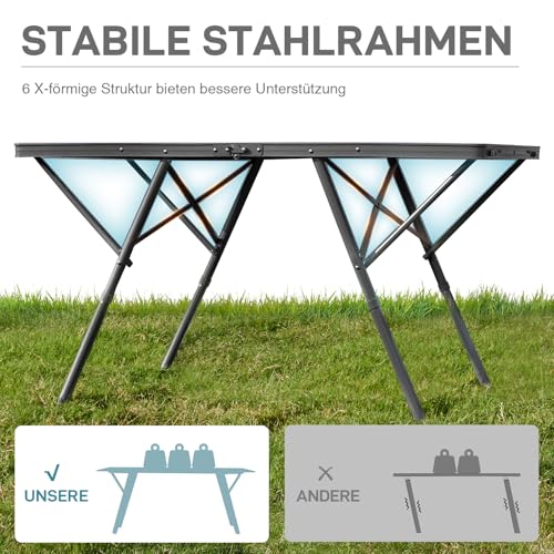 EVER ADVANCED Campingtisch faltbar 120x60cm Klapptisch XL für 4-6 Personen Falttisch bis 60kg Stabiler Struktur für Camping Picknick Garten Balkon – Bild 6