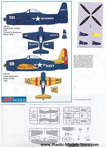 Miniatura 7 de Modelo de plástico que construye avión avión Grumman F8F-2 Bearcat US Naval Fighter 172 7201