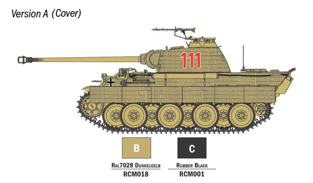 Italeri 75003 Linea Starter Set - Easy Paint: Panther Sd.Kfz.171 Ausf.A, scala 1:56, Plastic Model Kit/Modello in plastica da montare, comprende colla e 3 pennarelli acrilici per la pittura
