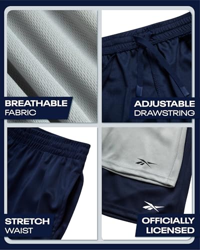 Reebok Boys Basketball Shorts 2 Pack – Mesh Athletic Shorts for Boys, Gym Shorts for Basketball, Running, and Everyday Play3
