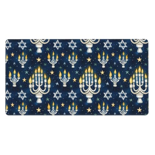 Tapis de souris de jeu grand format avec base caoutchouc imprimé bougie rétro pour bureau