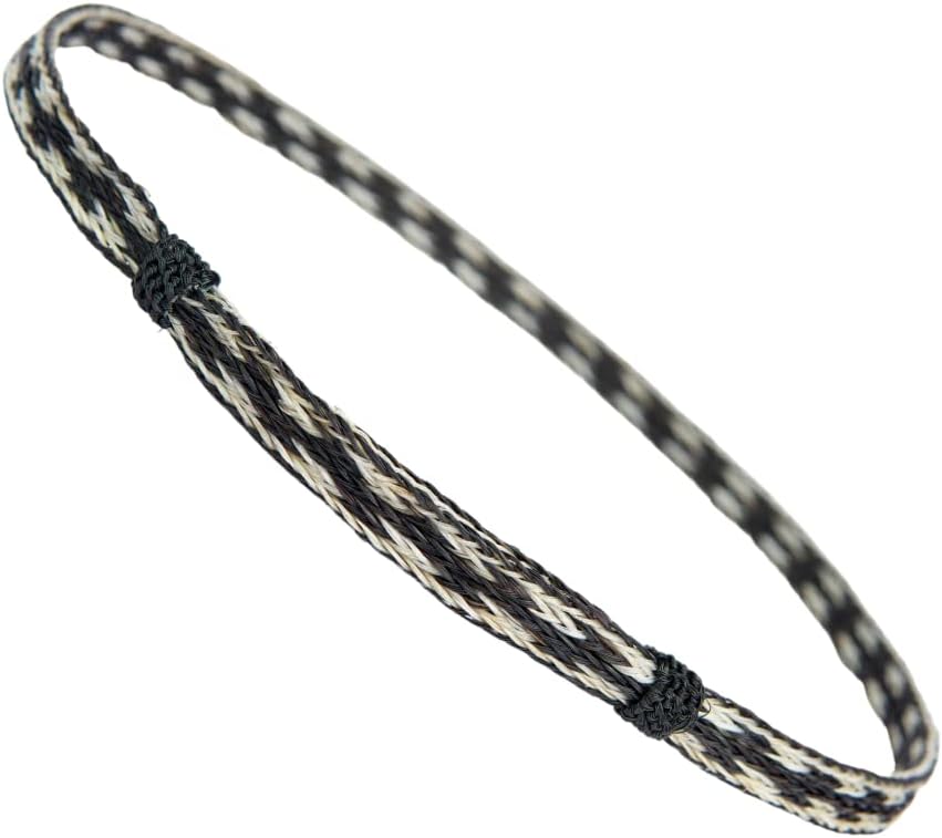 GamboaGenuine Panama Hat Band - Horsehair Band - Adjustable Size - Black and White
