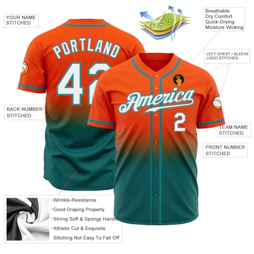 Custom Baseball Jerseys Team Uniforms for Men Women Youth Boys, Personalized Gradient Design Baseball Shirts Stitched miniatura 2
