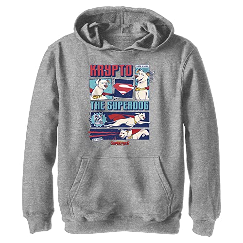 Sweat à Capuche DC Super Pets Krypto Enfant - Pull Geek Gris Athletic Medium
