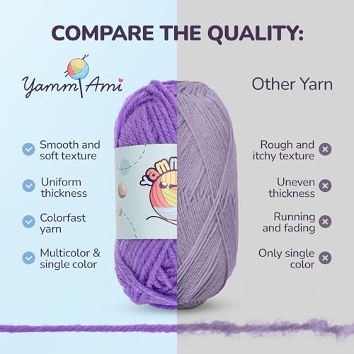 Image of YammiAmi 1,800 Yards Beginner Crochet Kit for Adults - 84 Pc Amigurumi Crochet Kit for Starters with 50 Skeins Yarn, Accessories Set, Ergonomic Hooks, Instruction Book to Learn Crocheting