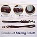 Leather Short Dog Leash 15 Inch - Short Dog Traffic Lead for Large Dogs Training and Walking - Braided Leather Tab for Large Dogs - Full Grain Heavy Duty. (Brown, 1 FT)
