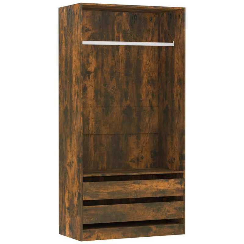 Eleganz Armario de roble ahumado 100 x 50 x 200 cm de material de madera – Armario moderno para dormitorio y salón, solución de almacenamiento con alta estabilidad y diseño duradero