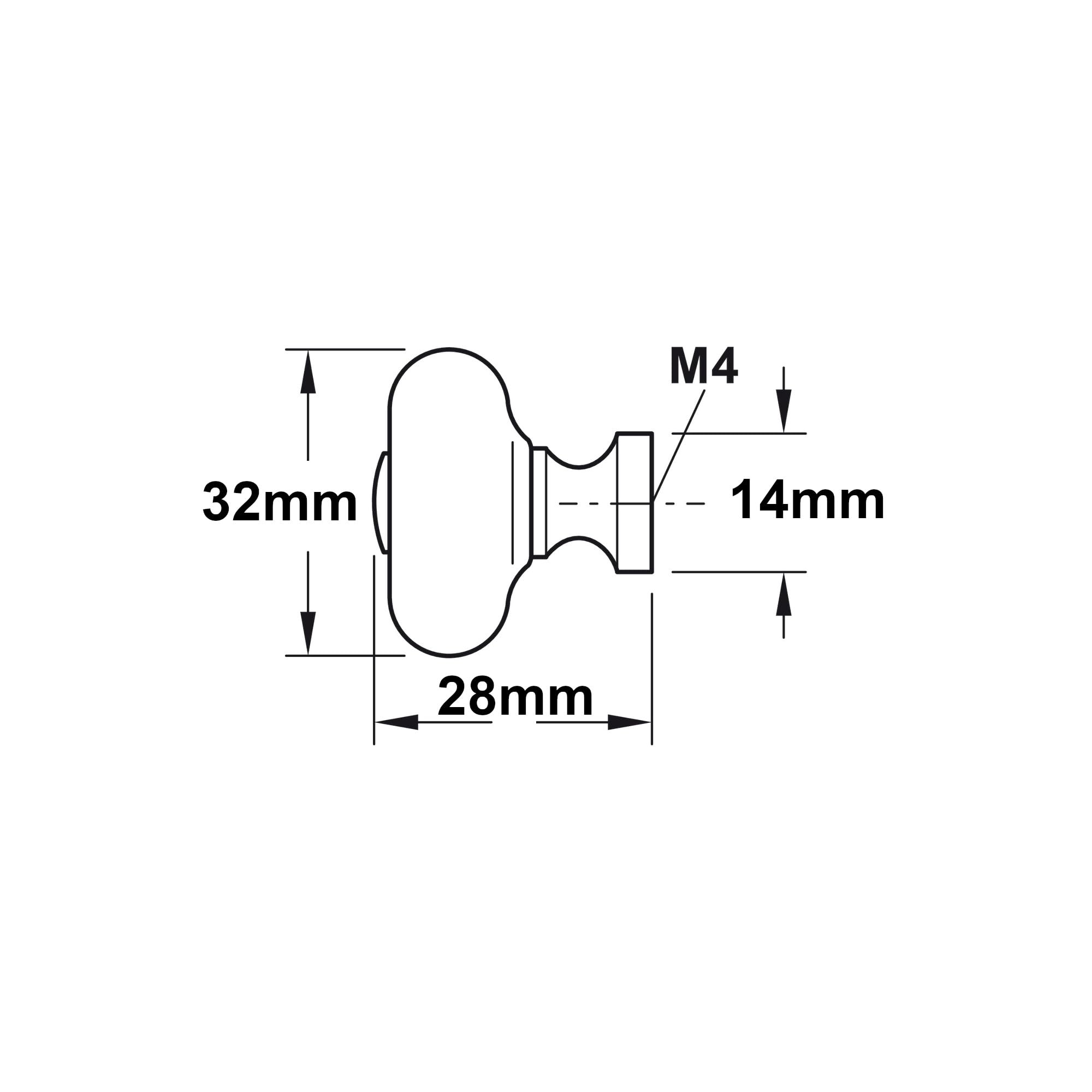 Image secondaire de Bouton de tiroir en porcelaine céramique vintage 32 mm avec insert en laiton poli