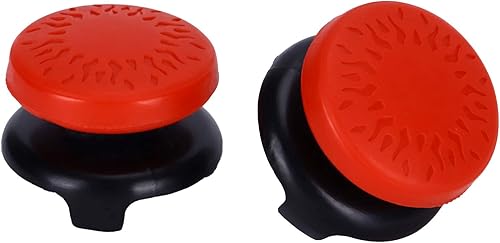 Miniatura 8 de ASHATA 2 unids Thumbstick para textura 3D Pulgar Grip Stick Joystick Thumbstick para PS 5 Controller Rojo