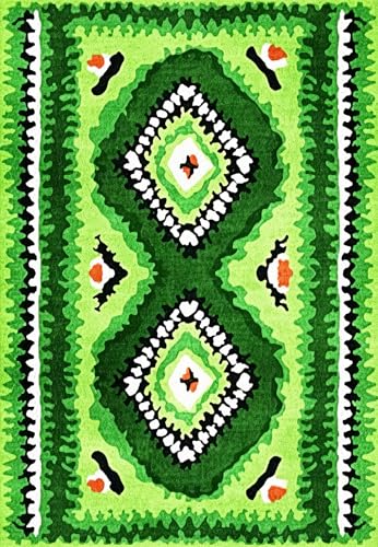 Alfombra pasillo antideslizante Rururug de fácil cuidado verde 3