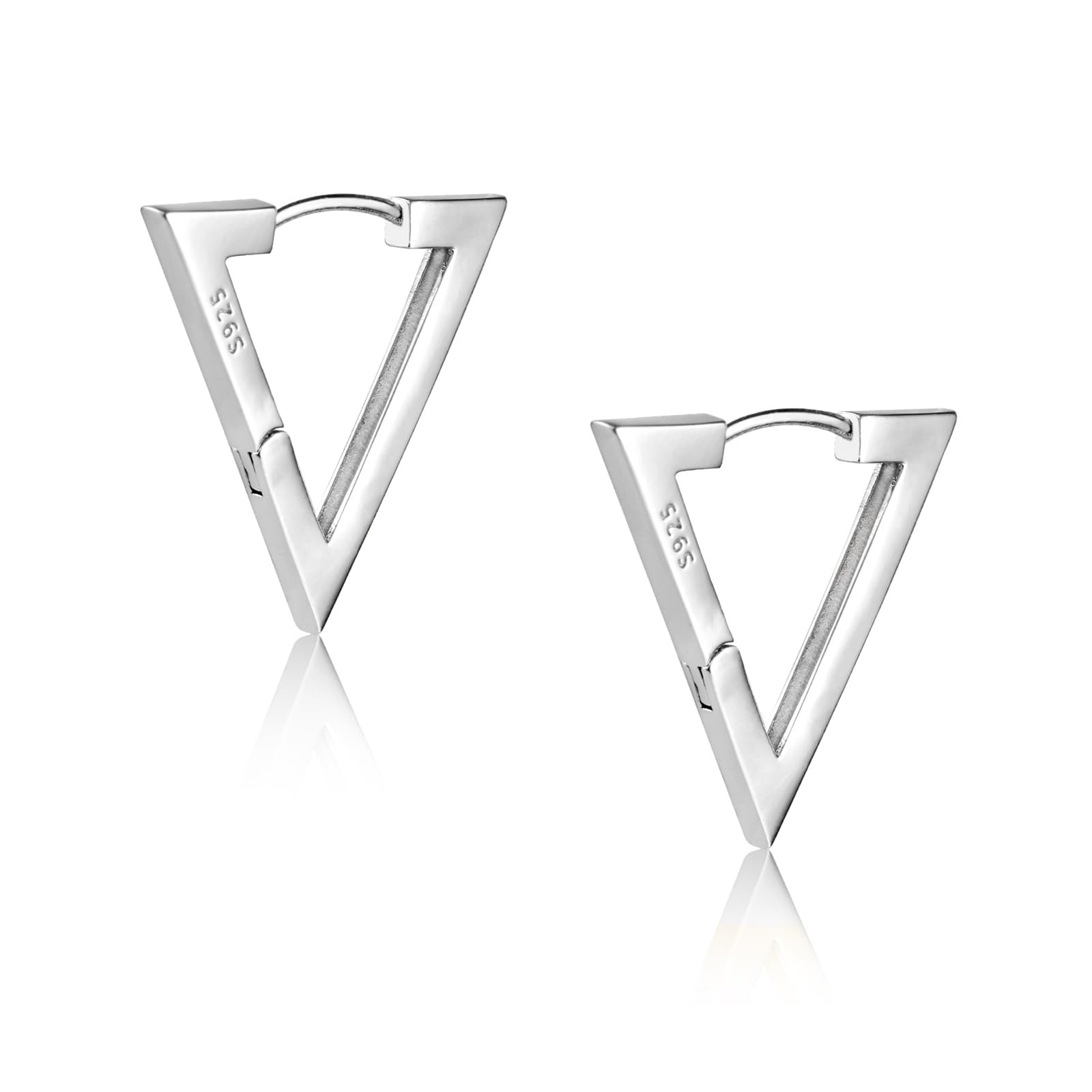 ALEXCRAFT Pendientes Mujer Plata 925 Chapado en 14K Oro Rectangulares Geométricos Minimalistas