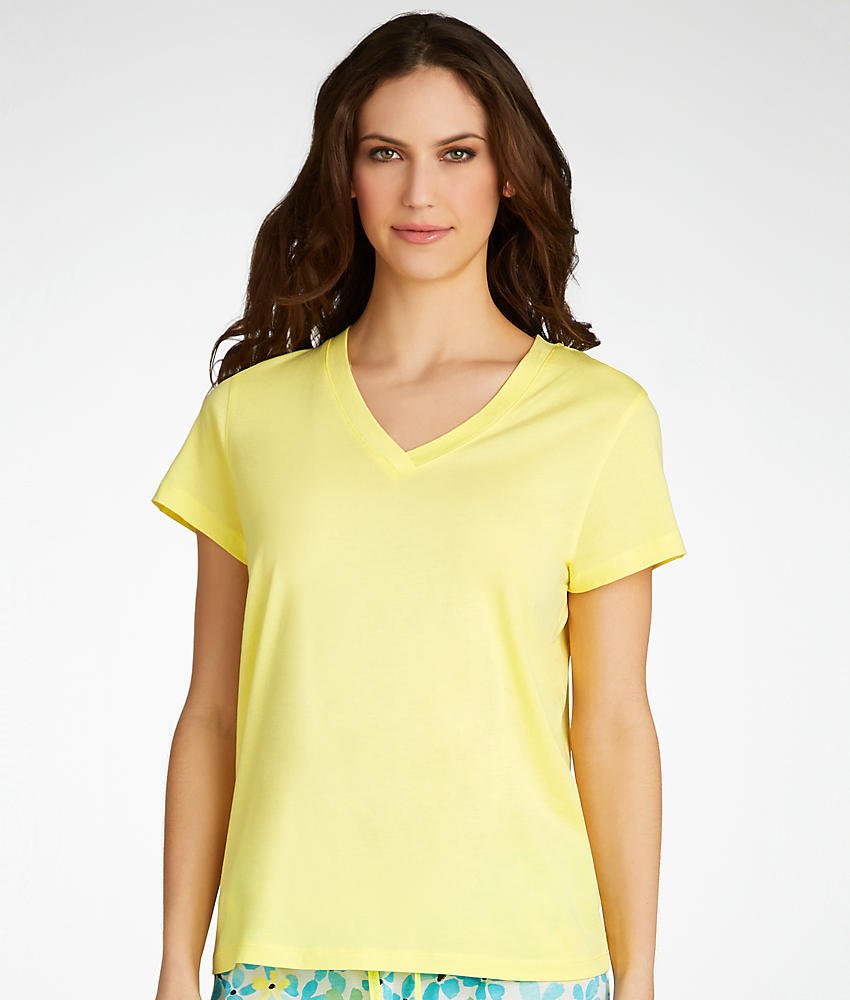 HUE Sleepwear Women's Plus-Size Plus Short Sleeve Basic Vneck