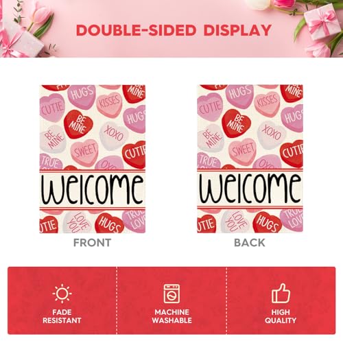 Drapeau de jardin de Saint-Valentin double face lisible extérieur contre décoloration - 7