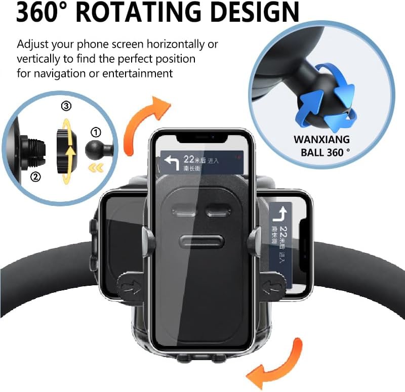 Miniatura 2 de Soporte universal 3 en 1 para teléfono con soporte ajustable para teléfono, doble portavasos para silla de ruedas, se adapta a la mayoría de Donna,