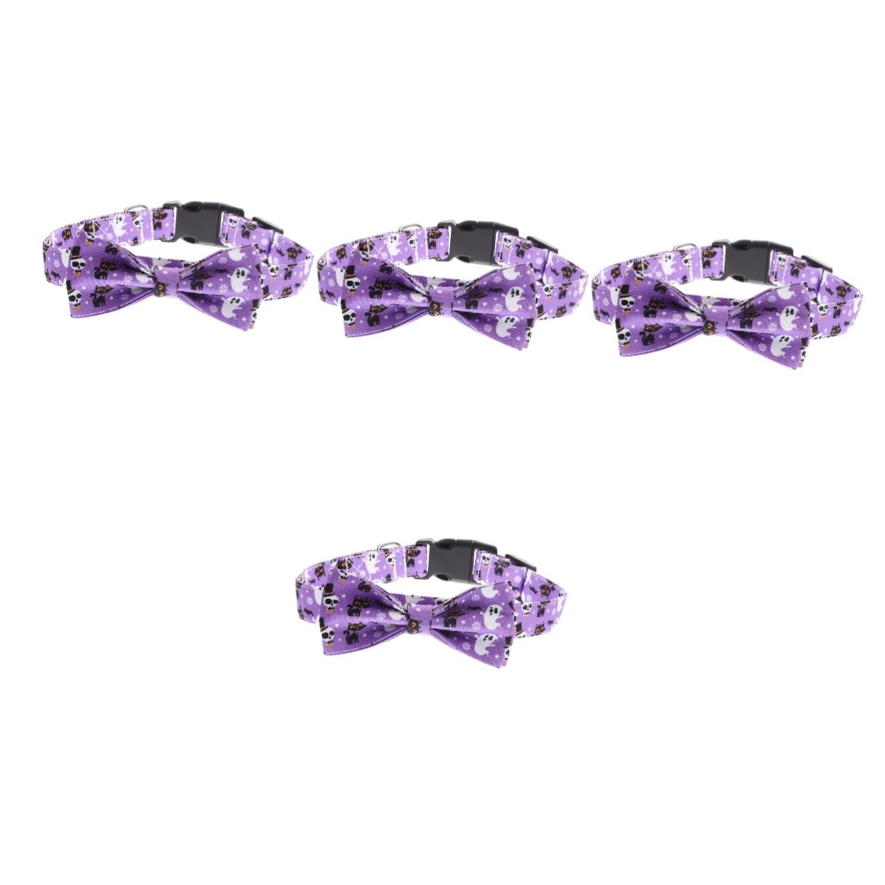BESPORTBLE 4stücke Decoratives Katzenhalsband Mit Abnehmbarem Schleifen-Design Für Halloween Verstellbares Süßes Und Sicheres Halsband Für Haustiere