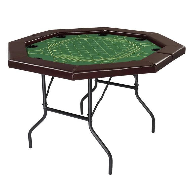 KNK 8 Seater Poker Table – Foldable Hexagon Game Table with Felt Top & Cup Holders-image-40