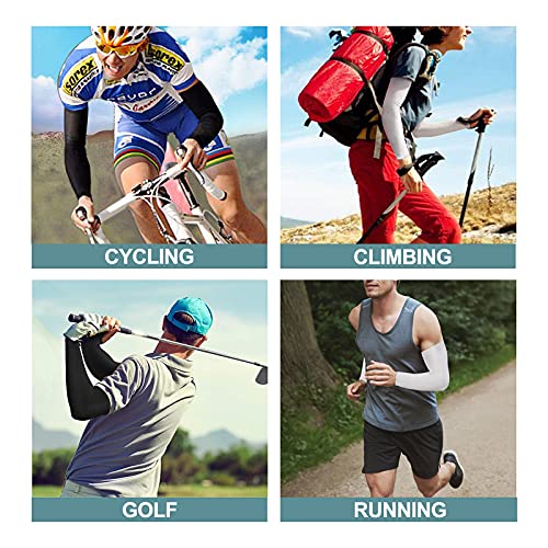 Dzhjkio 4 Pair Uv Protection Arm Sleeves For Men & Women(Black) #TOP6