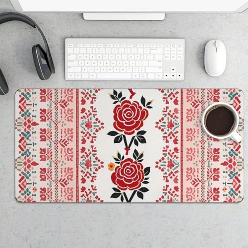 Desk Pad Protector 24x12 Inch Estilo Bordado Ucraniano