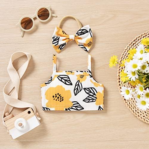 Preemie New child Child Woman Summer season Outfits Set Sleeveless Floral Camisole Tops Shorts Headband 3PCS Garments Go well with 5 51XR6TP1gaL. AC